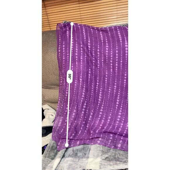 Me to We Purple and White Dotted Scarf 70 x 40 - Picture 6 of 6